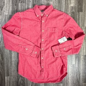 Bonobos Chambray Red Button Down Shirt Medium Standard Fit NWT Casual Cotton